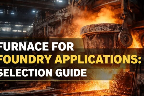 Furnace for foundry applications showing molten metal melting in an industrial foundry furnace