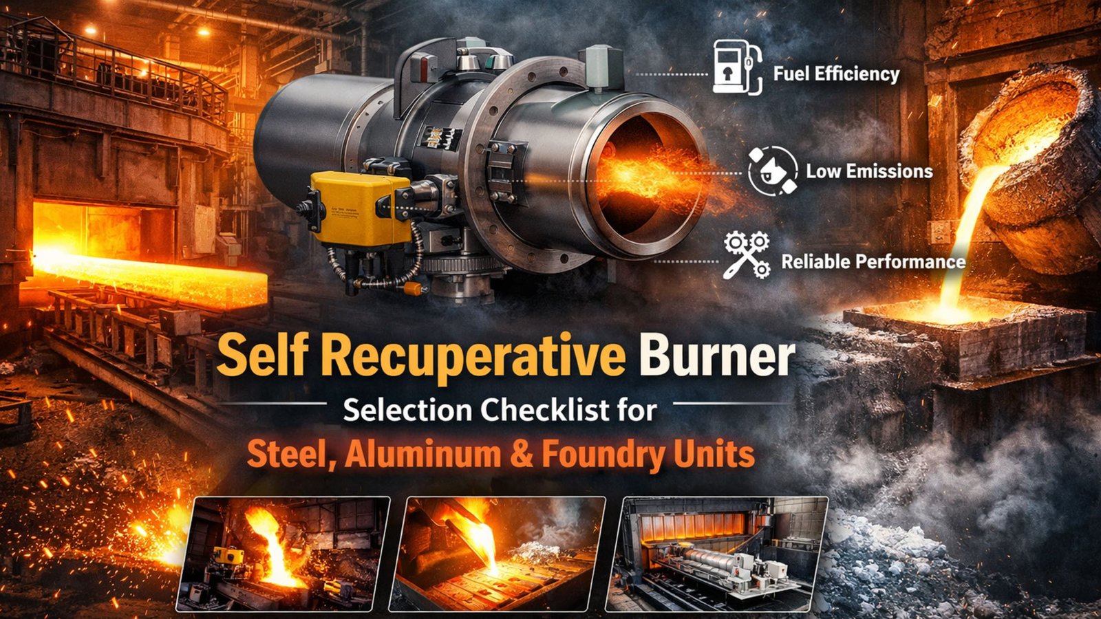 Self recuperative burner selection checklist for steel, aluminum and foundry units